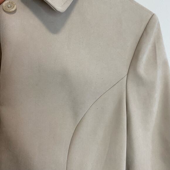 Burberrys Women's Trench Coat Vintage Novacek Lined Cream Tan Large Belted - Picture 5 of 14